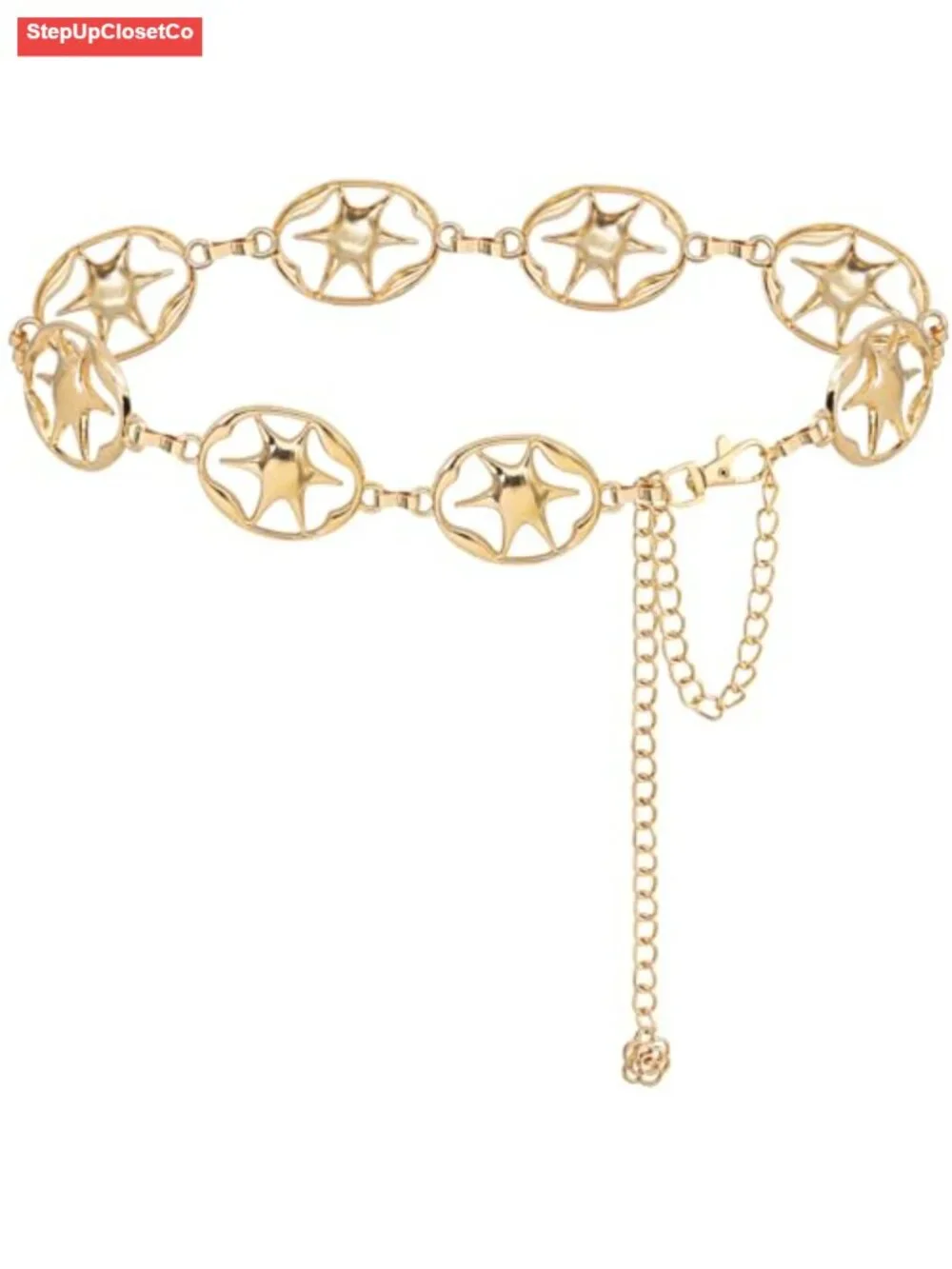 Women's Metal Waist Chain Belt Gold Silver Link Dress Belt Alloy
